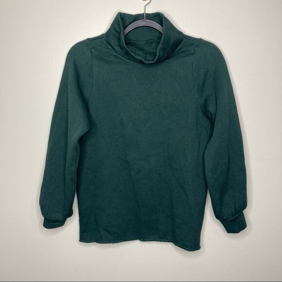 NWT MADEWELL MWL Betterterry Relaxed Turtleneck Sweatshirt Spruce Green XXS - Picture 1 of 5